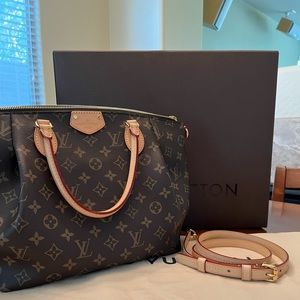 Authentic Louis Vuitton Turenne MM with box shoulder strap and dust bag.